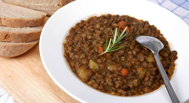 Receta de arroz con lentejas.